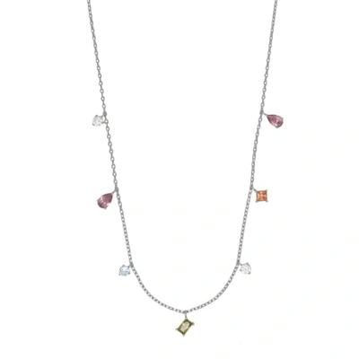 Wanderlust + Co Aurora Silver Gem Necklace