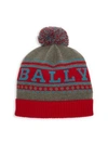 BALLY Wool Logo Pom-Pom Beanie