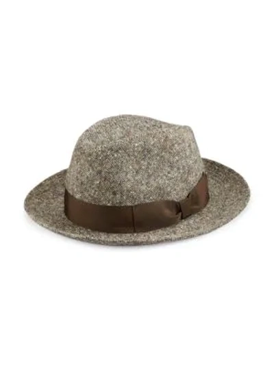 Saks Fifth Avenue Collection Donegal Wool Fedora In Brown