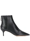 Alexandre Birman Kittie Leather Ankle Boots In Black