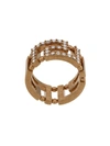 Versace Crystal Greek Key Ring In Gold