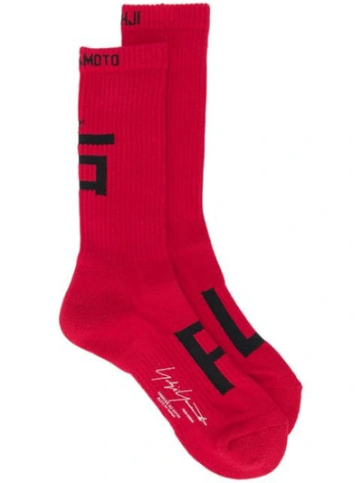 Yohji Yamamoto Logo Intarsia Socks - 红色 In Red