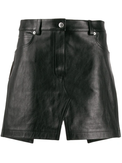 Alexander Wang Leather Apron Mini Skirt In Black