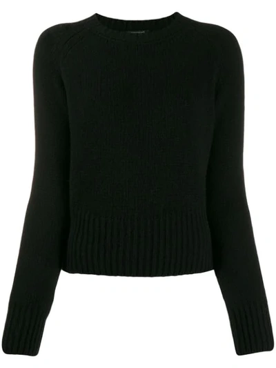 Aragona Ribbed Knit Pullover In Black