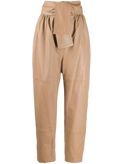Zimmermann Espionage Leather Trousers In Pink