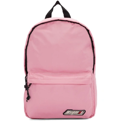 Msgm Logo-patch Backpack In Pink