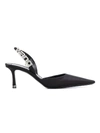 ALEXANDER WANG GRACE BLACK SATIN SLINGBACKS,30C219P015