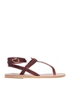 Ancient Greek Sandals Toe Strap Sandals In Brown