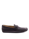 TOD'S DOUBLE T PEBBLED LEATHER LOAFERS