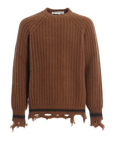 Golden Goose Merino Wool Sweater In Light Brown