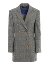 VERSACE HOUNDSTOOTH WOOL SHORT COAT