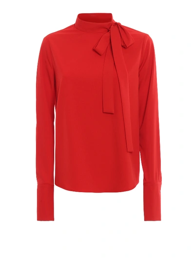 Be Blumarine Long-sleeved Blouse With Bow In Red