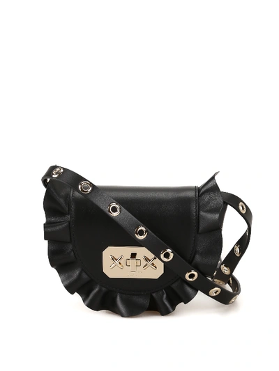 Red Valentino Shoulder Bag In Black Leather