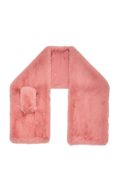 Apparis Luna Faux Fur Scarf In Pink