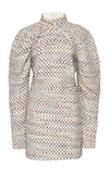 Rotate Birger Christensen Kim Puff-sleeve Denim Mini Dress In Blue