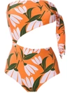 Adriana Degreas Cut Out Swimsuit In Orange