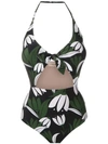 ADRIANA DEGREAS PRINTED HALTER NECK SWIMSUIT