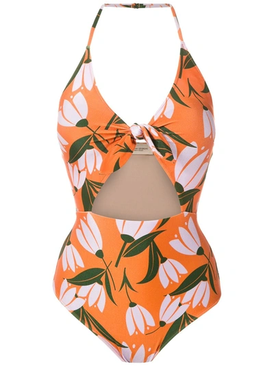 Adriana Degreas Tie Knot Swimsuit In Multicolour