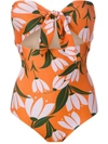 ADRIANA DEGREAS PRINTED TIE KNOT SWIMSUIT