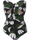 ADRIANA DEGREAS PRINTED TIE KNOT SWIMSUIT