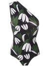 ADRIANA DEGREAS PRINTED ONE SHOULDER SWIMSUIT