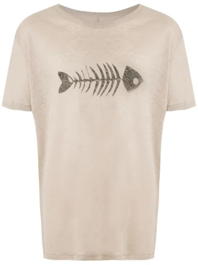 Osklen Spine Print Ribbed T-shirt In Neutrals