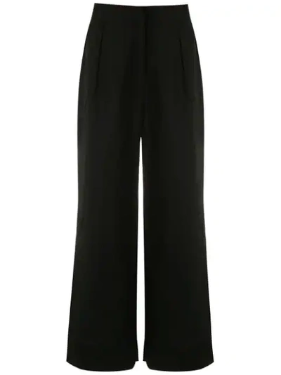 Osklen Pleated Wide Leg Trousers In Black