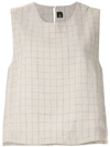 OSKLEN SAND GRID LINEN TANK