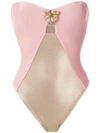 Adriana Degreas Metallic Orquídea Swimsuit In Pink