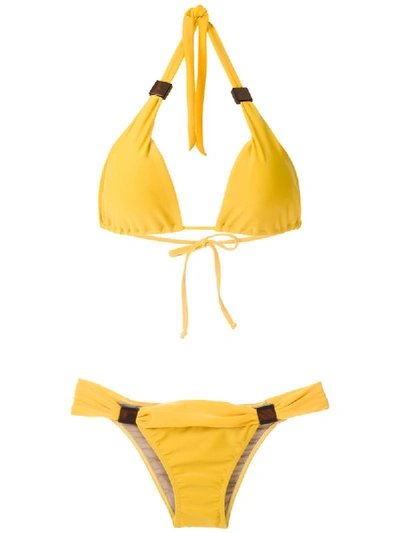 Adriana Degreas Appliqué Triangle Bikini Set In Yellow