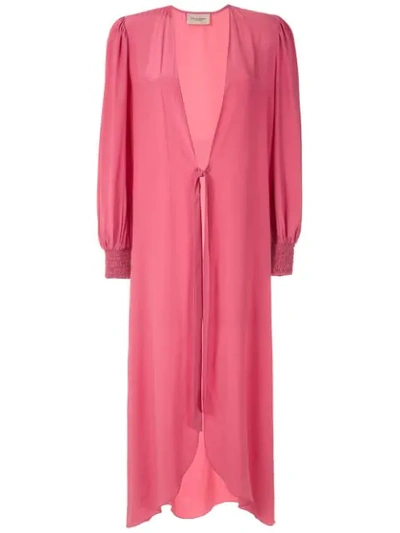 Adriana Degreas Silk Midi Cover-up In Pink