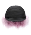 PRADA MOHAIR-TRIMMED NYLON CAP,P00402907