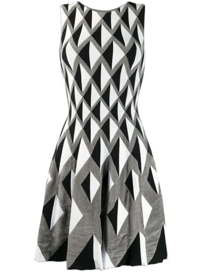 Antonino Valenti Geometric Print Dress In Grey