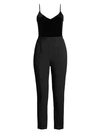 BLACK HALO WOMEN'S TEAGUN TAILORED VELVET JUMPSUIT,0400011504969