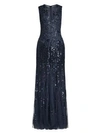 BASIX BLACK LABEL Sleeveless Sheer Sequin Gown