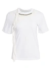 3.1 PHILLIP LIM / フィリップ リム Rhinestone-Embellished Cording Cotton T-Shirt