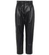 BRUNELLO CUCINELLI HIGH-RISE STRAIGHT LEATHER trousers,P00384045