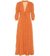 Cult Gaia Willow Ruched Panelled Cotton-blend Dress In Brown