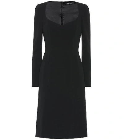 Dolce & Gabbana Long-sleeve Sweetheart Heavy Lace Dress In Black
