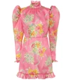 ALESSANDRA RICH FLORAL SILK MINIDRESS,P00409877