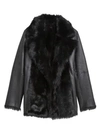 THEORY Toscana Shearling-Trim Leather Coat