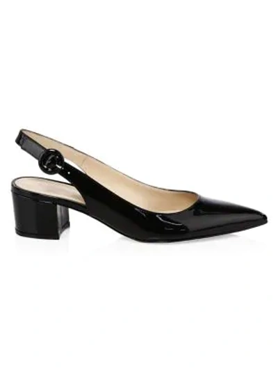 Gianvito Rossi Amee Leather Slingback Pumps In Black