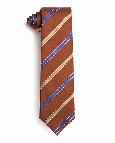 Isaia Men's Diagonal Stripe Silk Tie In Navy