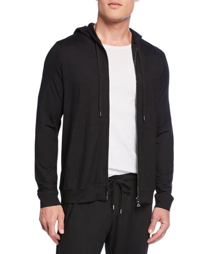 Derek Rose Men's Basel 1 Jersey Zip-front Hoodie In Black