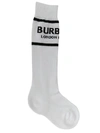 Burberry Intarsien-socken Mit Logo In White