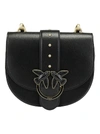 Pinko Round Love Simply Shoulder Bag In Nero Limousine