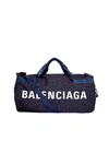 BALENCIAGA BALENCIAGA BLACK & NAVY WHEEL GYM BAG,581807/1090