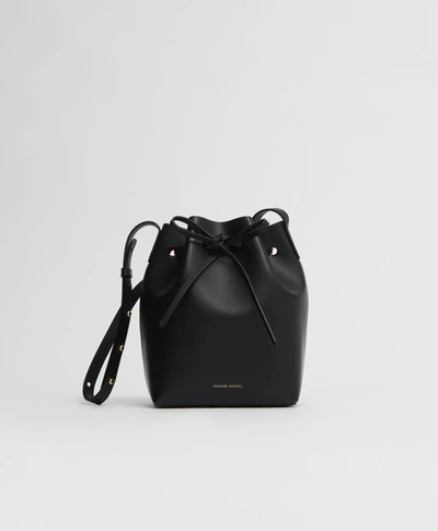Mansur Gavriel Mini Bucket Bag In Black/flamma