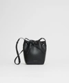 Mansur Gavriel Mini Mini Bucket Bag In Saffiano/black/flamma
