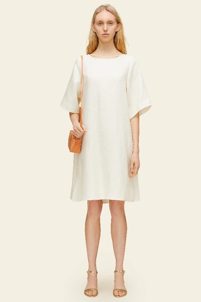 Mansur Gavriel Linen Back Pleat Dress In Natural